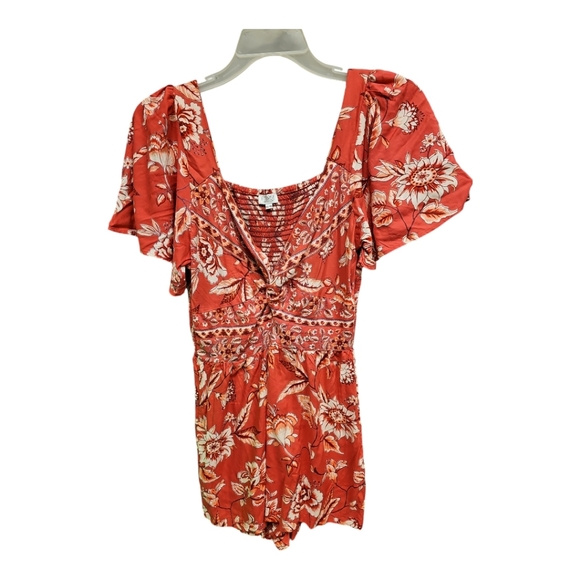 Eclipse Floral Red Jumpsuit - Picture 1 of 8